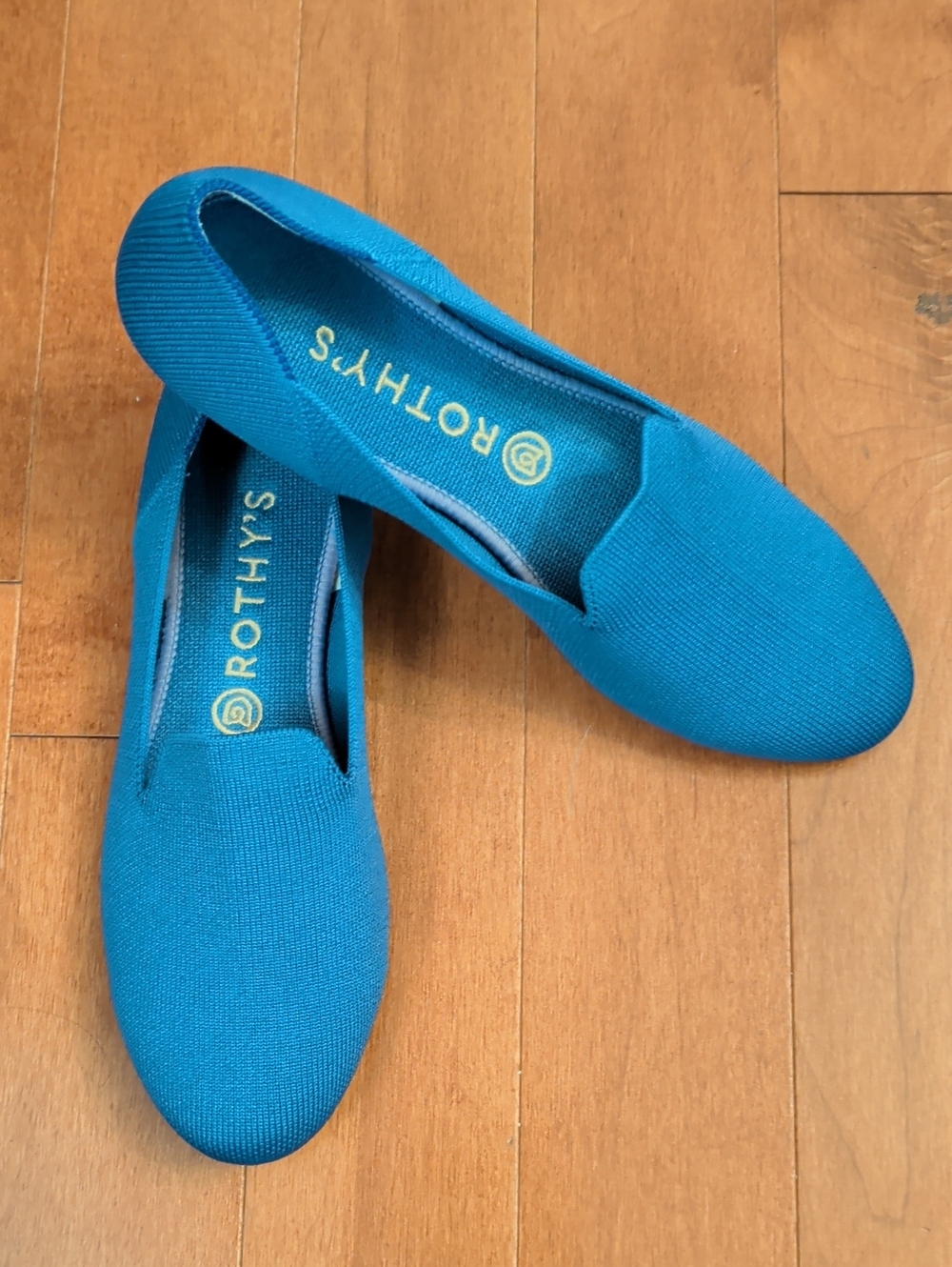 Rothy's Blue Knit Slip-On Flats